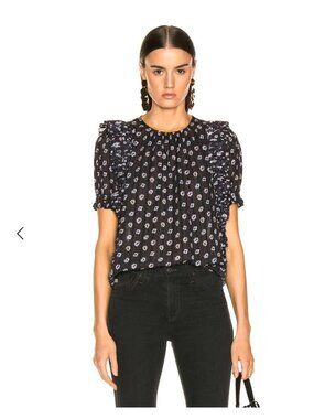 ULLA  JOHNSON Gaia Boho Floral Top Size 4